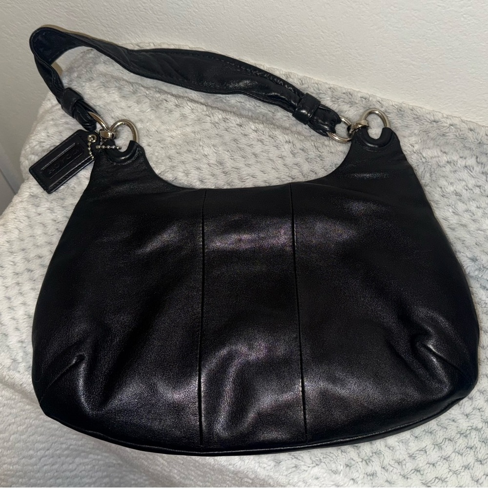 Coach Black Leather Shoulder Bag - Picture 5 of 12